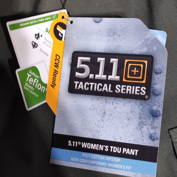 5.11 Tactical Series TDU pants women's size 14 Long green Cargo Ripstop Flex-Tac - Picture 8 of 16